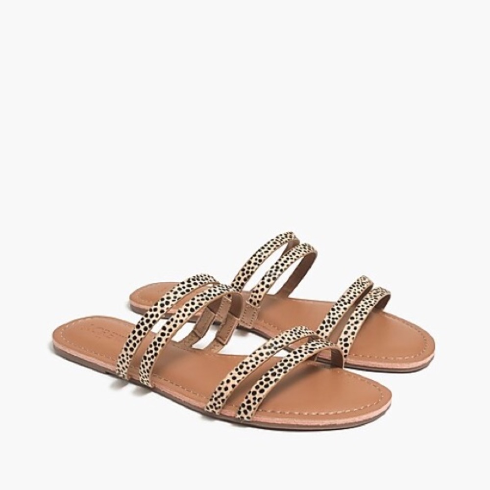 J. Crew Calf Hair Seaside Slide Sandals